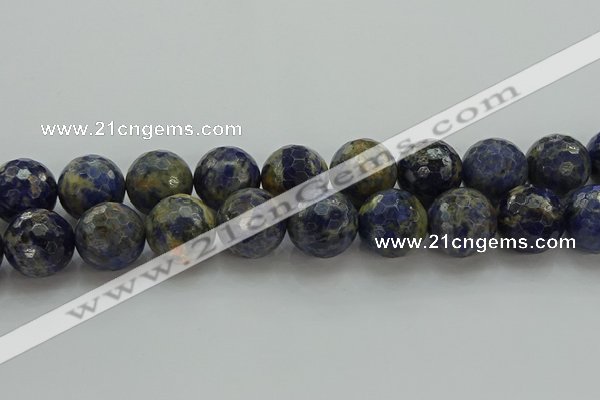 CSO758 15.5 inches 20mm faceted round orange sodalite beads