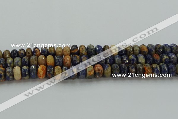 CSO763 15.5 inches 6*10mm faceted rondelle orange sodalite beads