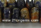 CSO766 15.5 inches 9*16mm faceted rondelle orange sodalite beads