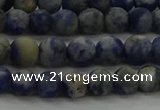 CSO801 15.5 inches 6mm round matte orange sodalite gemstone beads