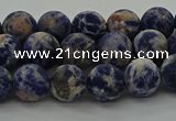 CSO802 15.5 inches 8mm round matte orange sodalite gemstone beads