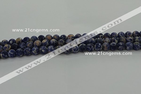 CSO802 15.5 inches 8mm round matte orange sodalite gemstone beads