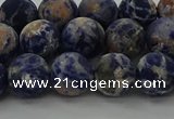 CSO803 15.5 inches 10mm round matte orange sodalite gemstone beads