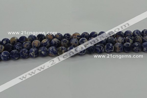 CSO803 15.5 inches 10mm round matte orange sodalite gemstone beads