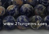 CSO804 15.5 inches 12mm round matte orange sodalite gemstone beads