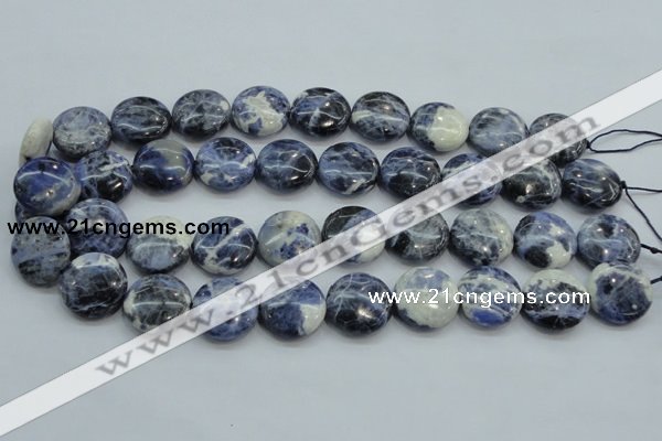 CSO81 15.5 inches 20mm flat round sodalite gemstone beads wholesale