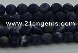 CSO810 15.5 inches 4mm round matte sodalite gemstone beads