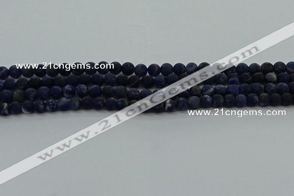 CSO811 15.5 inches 6mm round matte sodalite gemstone beads