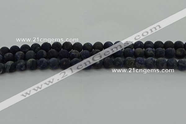 CSO812 15.5 inches 8mm round matte sodalite gemstone beads
