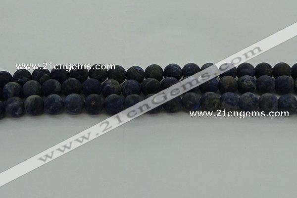 CSO813 15.5 inches 10mm round matte sodalite gemstone beads