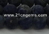 CSO814 15.5 inches 12mm round matte sodalite gemstone beads