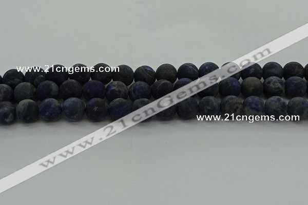 CSO814 15.5 inches 12mm round matte sodalite gemstone beads