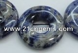 CSO82 15.5 inches 30mm donut sodalite gemstone beads wholesale