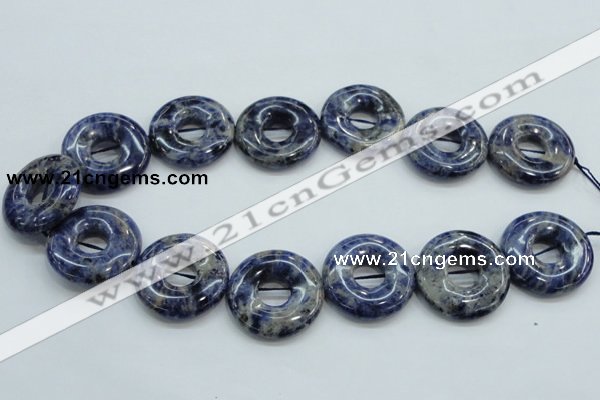 CSO82 15.5 inches 30mm donut sodalite gemstone beads wholesale