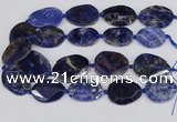 CSO824 15.5 inches 25*35mm - 30*40mm faceted freeform sodalite slab beads