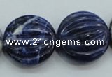 CSO84 15.5 inches 25mm flat round sodalite gemstone beads wholesale