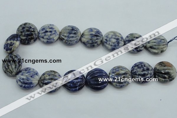 CSO84 15.5 inches 25mm flat round sodalite gemstone beads wholesale