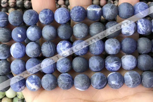 CSO843 15.5 inches 10mm round matte sodalite beads wholesale