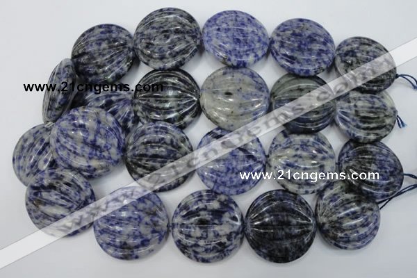 CSO85 15.5 inches 35mm flat round sodalite gemstone beads