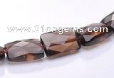 CSQ06 8*12mm faceted rectangle natural smoky quartz beads