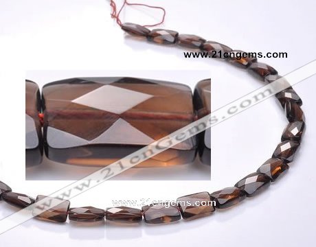 CSQ06 8*12mm faceted rectangle natural smoky quartz beads