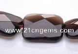 CSQ07 15*20mm faceted rectangle natural smoky quartz beads