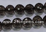 CSQ104 15.5 inches 12mm faceted round grade AA natural smoky quartz beads