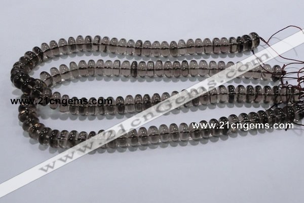 CSQ107 15.5 inches 6*12mm rondelle grade AA natural smoky quartz beads