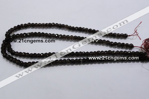 CSQ108 5*7mm faceted rondelle grade AA natural smoky quartz beads