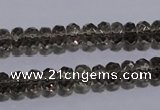 CSQ109 5*8mm faceted rondelle grade AA natural smoky quartz beads