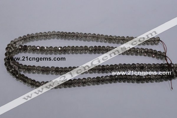 CSQ109 5*8mm faceted rondelle grade AA natural smoky quartz beads