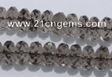 CSQ111 7*12mm faceted rondelle grade AA natural smoky quartz beads