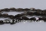 CSQ112 4*7mm faceted rice grade AA natural smoky quartz beads