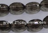 CSQ114 12*18mm faceted rice grade AA natural smoky quartz beads