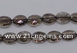 CSQ117 8*10mm facetad oval grade AA natural smoky quartz beads