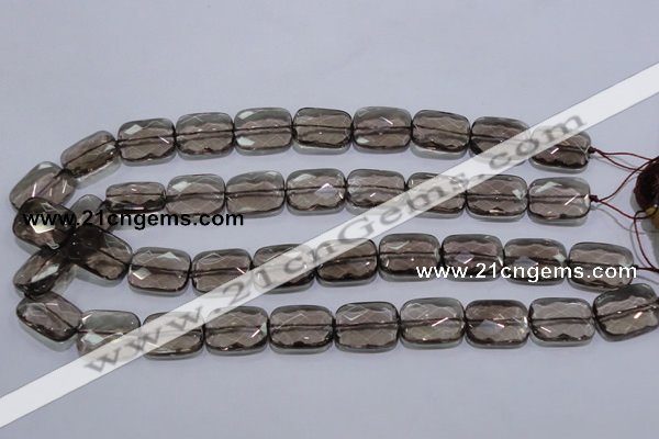 CSQ119 15*20mm facetad rectangle grade AA natural smoky quartz beads