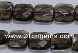 CSQ121 15*15mm facetad square grade AA natural smoky quartz beads