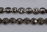 CSQ122 8mm faceted flat round grade AA natural smoky quartz beads