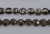 CSQ122 8mm faceted flat round grade AA natural smoky quartz beads