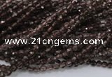 CSQ128 15.5 inches 3mm faceted round grade AA natural smoky quartz beads