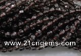 CSQ129 15.5 inches 4mm faceted round grade AA natural smoky quartz beads