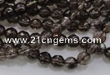 CSQ130 15.5 inches 6mm faceted round grade AA natural smoky quartz beads