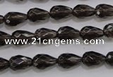 CSQ135 8*12mm faceted teardrop grade AA natural smoky quartz beads