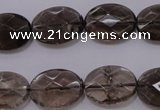 CSQ210 13*18mm faceted oval grade AA natural smoky quartz beads