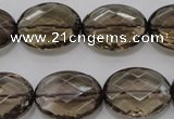 CSQ211 15*20mm faceted oval grade AA natural smoky quartz beads