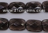 CSQ225 13*18mm faceted rectangle grade AA natural smoky quartz beads