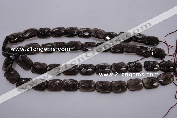 CSQ225 13*18mm faceted rectangle grade AA natural smoky quartz beads