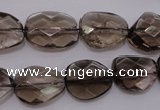 CSQ233 13*16mm faceted freeform grade AA natural smoky quartz beads