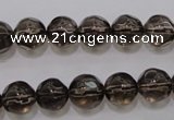 CSQ240 15.5 inches 10mm faceted round grade AA natural smoky quartz beads