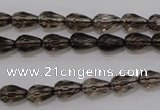 CSQ242 6*10mm faceted teardrop grade AA natural smoky quartz beads